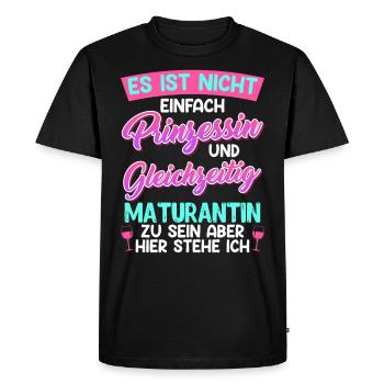 Diplômé de l’école secondaire pas facile PRINCESSE et MATURANTIN - T-shirt Premium bio Homme - noir - Devant - Nico (187cm)