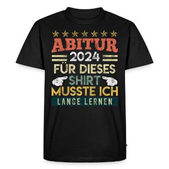Diplôme d'études secondaires 2024 j'ai dû apprendre pour cette chemise - T-shirt Premium bio Homme - noir - Devant - Nico (187cm)