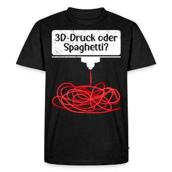 L’impression 3D ou l’impression 3D spaghetti échouent - T-shirt Premium bio Homme - noir - Devant - Nico (187cm)