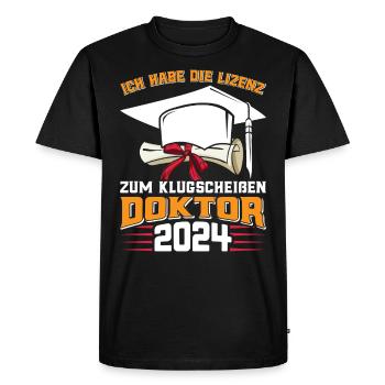 Doctor 2024 Have the license to smart-ass - Men's Premium Organic T-Shirt - black - Front - Nico (187cm)