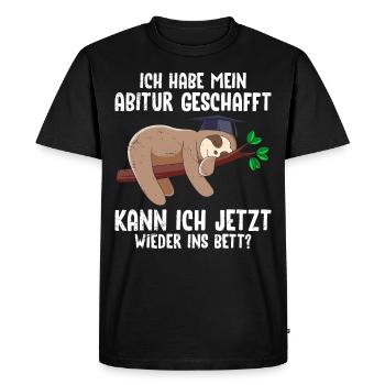 Drôle de diplômé du lycée ont réussi mes A-levels - T-shirt Premium bio Homme - noir - Devant - Nico (187cm)
