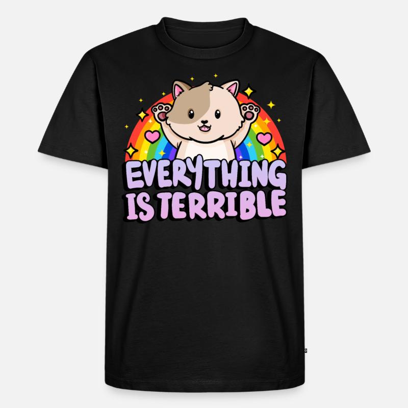 Alles Ist Schrecklich Sarkasmus Regenbogen - Männer Premium Bio T-Shirt - Schwarz