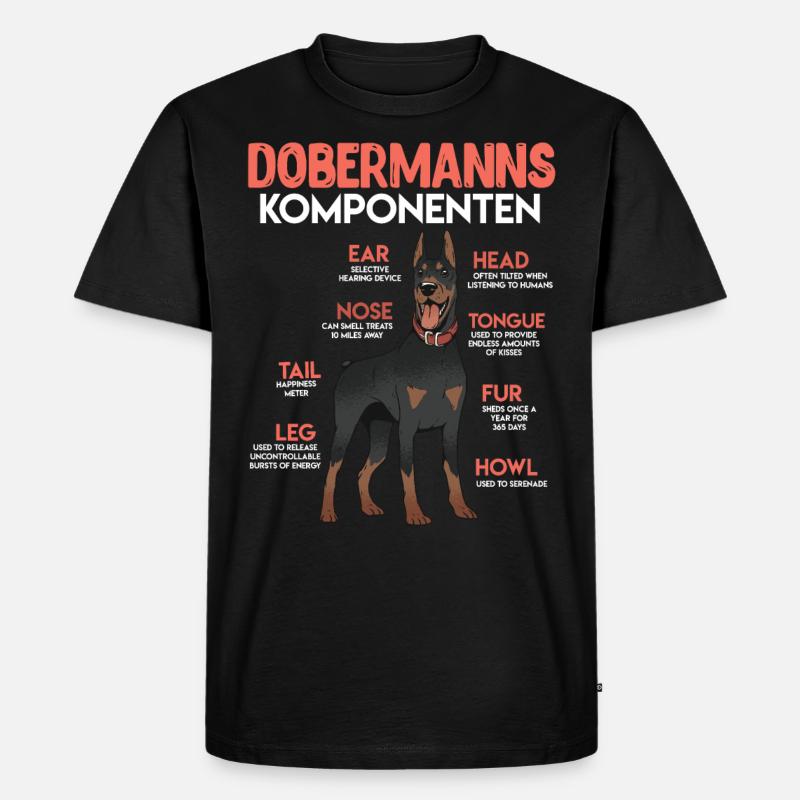 DOBERMANN KOMPONENTEN Anatomie Doberman - Männer Premium Bio T-Shirt - Schwarz
