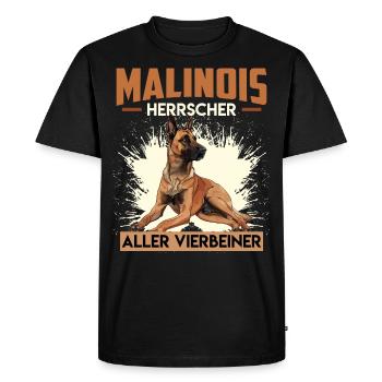 MALINOIS HERRSCHER ALLER VIERBEINER Malinois - Männer Premium Bio T-Shirt - Schwarz - Vorne - Nico (187cm)