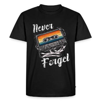 Never Forget -Retro Cassette Vibes - Men's Premium Organic T-Shirt - black - Front - Nico (187cm)