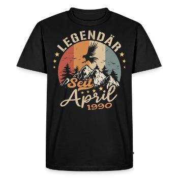 Avril 1990 Vintage Born Vintage Anniversaire - T-shirt Premium bio Homme - noir - Devant - Nico (187cm)