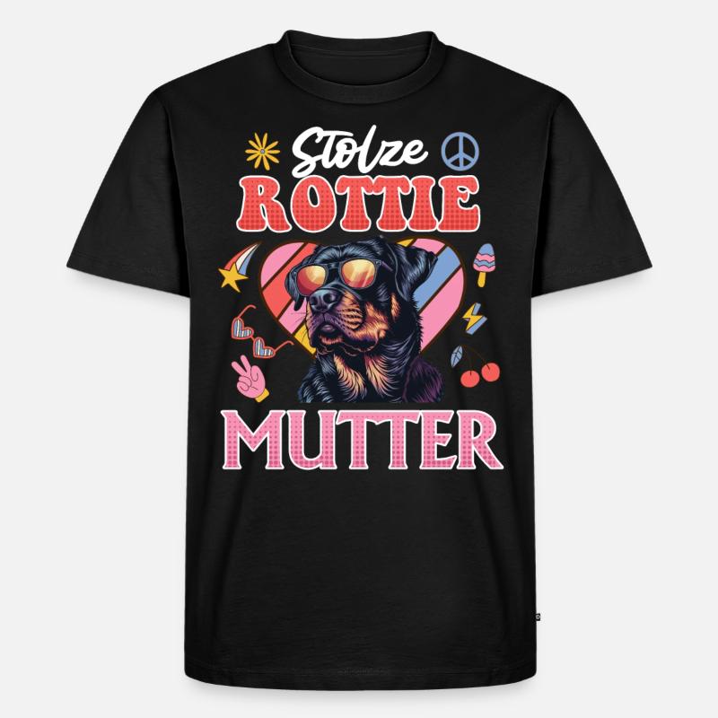 Rottweiler STOLZE ROTTIE MUTTER Cooles - Männer Premium Bio T-Shirt - Schwarz