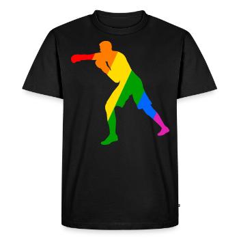 Boxer in the rainbow - Men's Premium Organic T-Shirt - black - Front - Nico (187cm)