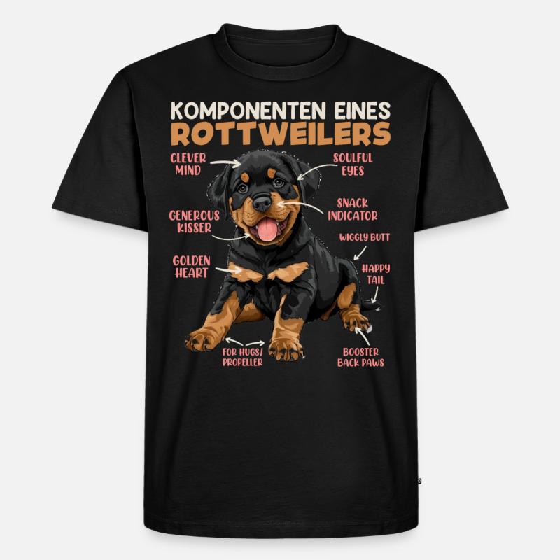 Rottie KOMPONENTEN EINES ROTTWEILERS Lustiges - Männer Premium Bio T-Shirt - Schwarz