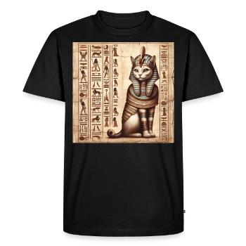 Pharaon Papyrus Scroll Désert Rétro - T-shirt Premium bio Homme - noir - Devant - Nico (187cm)