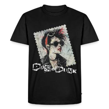 Design de timbre rétro Punk Rock - PosPunk - T-shirt Premium bio Homme - noir - Devant - Nico (187cm)