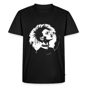 Punk's Not Dead: Striking Silhouette Tee - Men's Premium Organic T-Shirt - black - Front - Nico (187cm)
