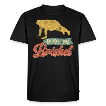 Mangeur de viande BODY BY BRISKET Amateur de viande - T-shirt Premium bio Homme - noir - Devant - Nico (187cm)