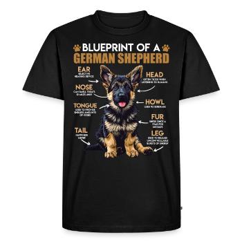 Berger allemand plan d’un berger allemand drôle - T-shirt Premium bio Homme - noir - Devant - Nico (187cm)