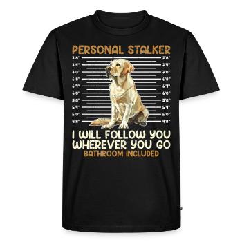 Labrador Lover Personal Stalker Labrador - Men's Premium Organic T-Shirt - black - Front - Nico (187cm)