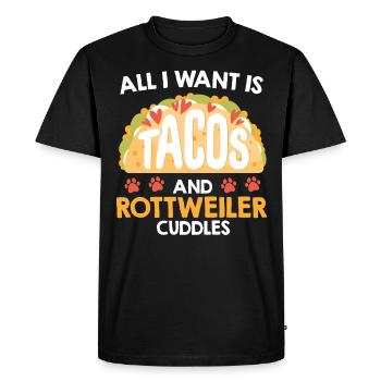 Rottie owner WANT TACOS AND ROTTWEILER CUDDLES - Men's Premium Organic T-Shirt - black - Front - Nico (187cm)