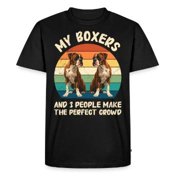Chien boxer MON BOXER ET 3 PERSONNES Drôle - T-shirt Premium bio Homme - noir - Devant - Nico (187cm)