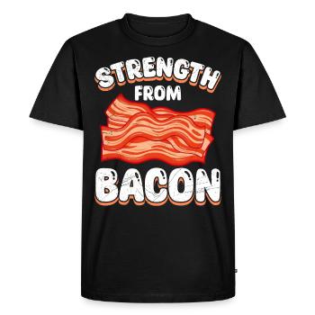 La force de l’amateur de viande de Bacon Barbecue Party - T-shirt Premium bio Homme - noir - Devant - Nico (187cm)