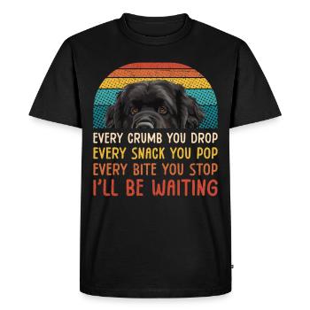 Newfie EVERY CRUMB YOU DROP EVERY SNACK YOU POP - Men's Premium Organic T-Shirt - black - Front - Nico (187cm)