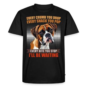 Boxer EVERY CRUMB YOU DROP I'LL BE WAITING - Men's Premium Organic T-Shirt - black - Front - Nico (187cm)