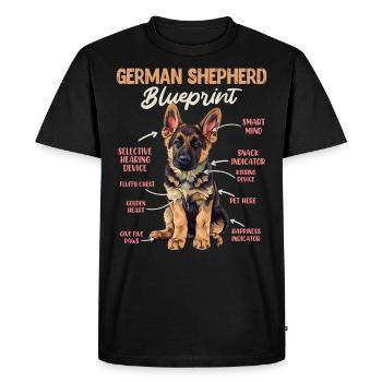 Berger allemand BLUEPRINT Berger allemand drôle - T-shirt Premium bio Homme - noir - Devant - Nico (187cm)