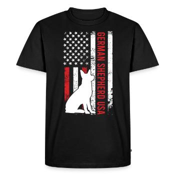 GERMAN SHEPHERD USA German Shepherd Owner - Men's Premium Organic T-Shirt - black - Front - Nico (187cm)