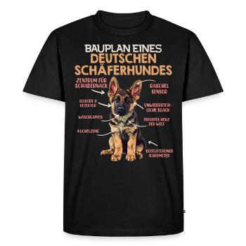 Berger allemand plan d’un berger allemand drôle - T-shirt Premium bio Homme - noir - Devant - Nico (187cm)