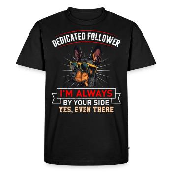 Doberman ADEPTE DÉVOUÉ Propriétaire de Doberman - T-shirt Premium bio Homme - noir - Devant - Nico (187cm)