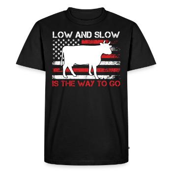 MEAT LOVERS LOW AND SLOW THE WAY TO GO - Men's Premium Organic T-Shirt - black - Front - Nico (187cm)