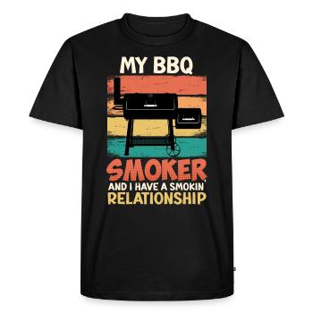 Grill Master MA RELATION DE FUMEUR DE BARBECUE Fun - T-shirt Premium bio Homme - noir - Devant - Nico (187cm)