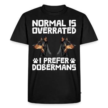 Doberman chien NORMAL EST SURFAIT JE PRÉFÈRE - T-shirt Premium bio Homme - noir - Devant - Nico (187cm)