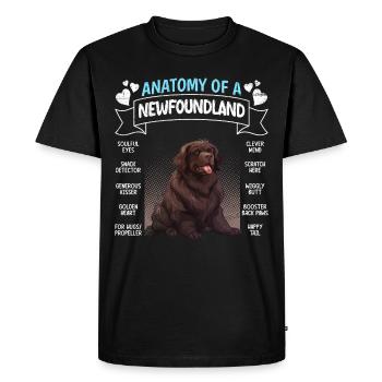 Newfie propriétaire ANATOMIE D’UN TERRE-NEUVE Drôle - T-shirt Premium bio Homme - noir - Devant - Nico (187cm)