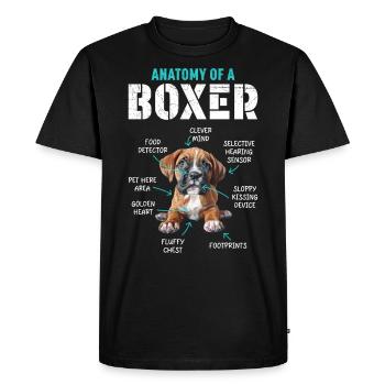 Boxeur allemand ANATOMIE D’UN BOXEUR Drôle - T-shirt Premium bio Homme - noir - Devant - Nico (187cm)