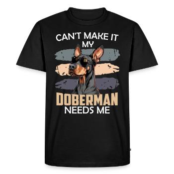 Le propriétaire d’un doberman NE PEUT PAS LE FAIRE MON DOBERMAN - T-shirt Premium bio Homme - noir - Devant - Nico (187cm)