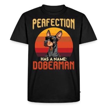 Doberman chien LA PERFECTION A UN NOM - T-shirt Premium bio Homme - noir - Devant - Nico (187cm)