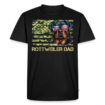 Rottweiler PAPA Rottie Propriétaire Rottweiler Chien - T-shirt Premium bio Homme - noir - Devant - Nico (187cm)