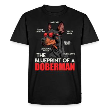 Doberman propriétaire plan d’un doberman drôle - T-shirt Premium bio Homme - noir - Devant - Nico (187cm)