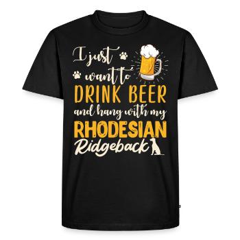 Rhodesian Ridgeback ENVIE JUSTE DE BOIRE DE LA BIÈRE - T-shirt Premium bio Homme - noir - Devant - Nico (187cm)