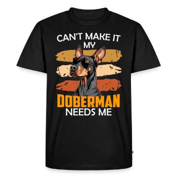 Le propriétaire d’un doberman NE PEUT PAS LE FAIRE MON DOBERMAN - T-shirt Premium bio Homme - noir - Devant - Nico (187cm)