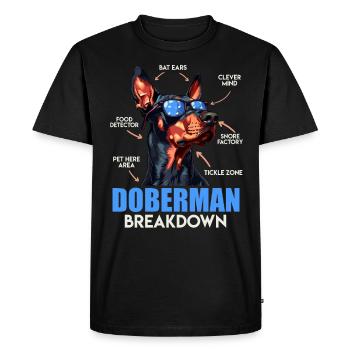 DOBERMAN BREAKDOWN Doberman Propriétaire Drôle - T-shirt Premium bio Homme - noir - Devant - Nico (187cm)