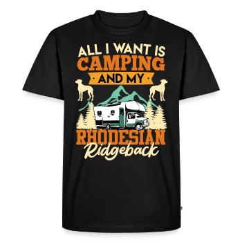 Rhodesian Ridgeback ALL I WANT IS CAMPING - Men's Premium Organic T-Shirt - black - Front - Nico (187cm)