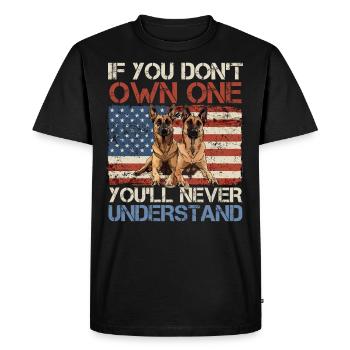 Malinois SI VOUS N’EN POSSÉDEZ PAS, VOUS NE L’AUREZ JAMAIS - T-shirt Premium bio Homme - noir - Devant - Nico (187cm)