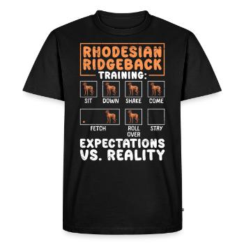 RHODESIAN RIDGEBACK TRAINING Funny Ridgeback - T-shirt Premium bio Homme - noir - Devant - Nico (187cm)