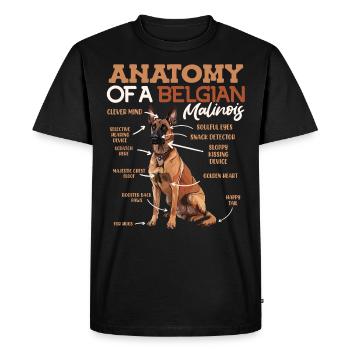ANATOMIE DE MON BERGER BELGE MALINOIS - T-shirt Premium bio Homme - noir - Devant - Nico (187cm)