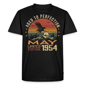 May 1954 Birthday May 1954 Gift 1954 May - Men's Premium Organic T-Shirt - black - Front - Nico (187cm)