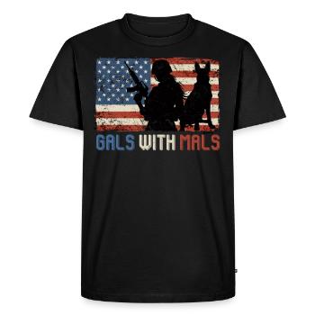 Malinois Femme GALS WITH MALS Belge - T-shirt Premium bio Homme - noir - Devant - Nico (187cm)