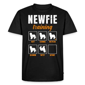 NEWFIE TRAINING Propriétaires de chiens Terre-Neuve - T-shirt Premium bio Homme - noir - Devant - Nico (187cm)