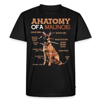 ANATOMIE DE MON BERGER BELGE MALINOIS - T-shirt Premium bio Homme - noir - Devant - Nico (187cm)