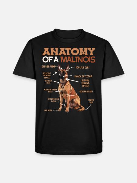 ANATOMIE DE MON BERGER BELGE MALINOIS - T-shirt Premium bio Homme - noir