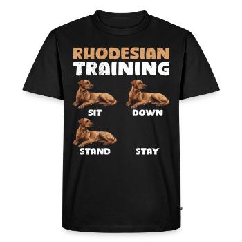 RHODESIAN RIDGEBACK TRAINING Funny Ridgeback - T-shirt Premium bio Homme - noir - Devant - Nico (187cm)